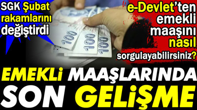 Emekli maaşlarında son gelişme. SGK Şubat rakamlarını değiştirdi. e Devlet'ten emekli maaşını nasıl sorgulayabilirsiniz