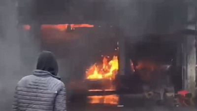 İş yerinde LPG tankeri patladı. Ortalık savaş alanına döndü