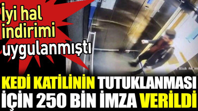 Kedi katilinin tutuklanması için 250 bin imza verildi. İyi hal indirimi uygulanmıştı