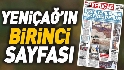 Yeniçağ Gazetesi'nin 1. sayfası (20 Şubat 2024)