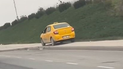 Yayalara ayrılan kaldırıma çıkan taksiciye ceza