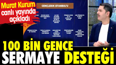 Murat Kurum canlı yayında açıkladı. 100 bin gence sermaye desteği
