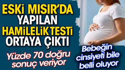 Eski Mısır’da yapılan hamilelik testi ortaya çıktı. Yüzde 70 doğru sonuç veriyor. Bebeğin cinsiyeti bile belli oluyor