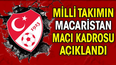Milli Takımın Macaristan maçı kadrosu açıklandı