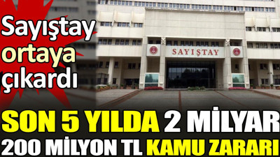 Son 5 yılda 2 milyar 200 milyon TL kamu zararı. Sayıştay ortaya çıkardı