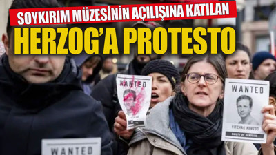 Amsterdam'da soykırım müzesinin açılışına katılan İsrail Cumhurbaşkanı Herzog'a protesto