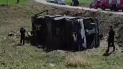 Başkent'te EGO otobüsü devrildi