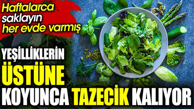 Yeşilliklerin üstüne koyunca tazecik kalıyor. Haftalarca saklayın her evde varmış