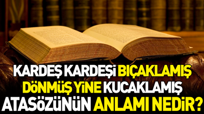 Kardeş kardeşi bıçaklamış sonra dönmüş yine kucaklamış atasözünün anlamı nedir?