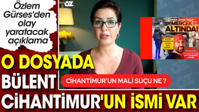 Özlem Gürses'den olay yaratacak açıklama: O dosyada Bülent Cihantimur'un ismi var
