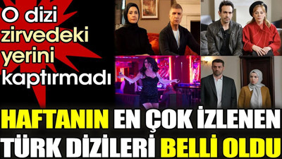 Haftanın en çok izlenen Türk dizileri belli oldu. O dizi zirvedeki yerini kaptırmadı