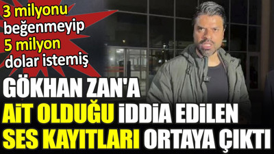 Gökhan Zan'a ait olduğu iddia edilen ses kayıtları ortaya çıktı. 3 milyonu beğenmeyip 5 milyon dolar istemiş
