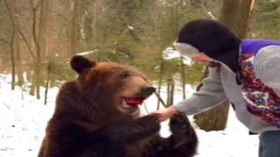 Rus adamın şaşırtıcı dostluğu: Ayıyla şekerini paylaştı