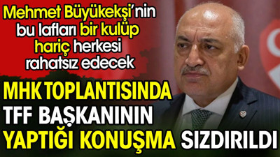 MHK toplantısında TFF başkanının yaptığı konuşma sızdırıldı. Mehmet Büyükekşi'nin bu lafları bir kulüp hariç herkesi rahatsız edecek