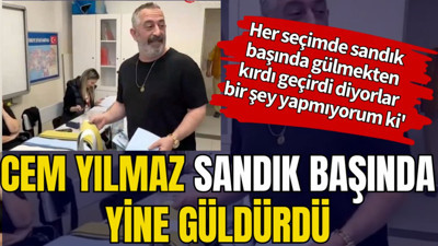 Cem Yılmaz oy atarken yine yaptı yapacağını