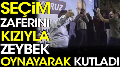 Seçim zaferini kızıyla zeybek oynayarak kutladı