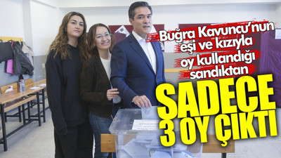 Buğra Kavuncu’nun eşi ve kızıyla oy kullandığı sandıktan sadece 3 oy çıktı