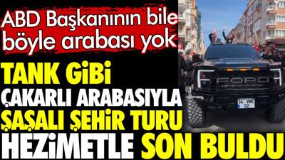 Tank gibi çakarlı arabasıyla şaşalı şehir turu hezimetle son buldu. ABD Başkanının bile böyle arabası yok