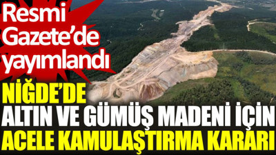 Niğde’de altın ve gümüş madeni için acele kamulaştırma kararı. Resmi Gazete’de yayımlandı