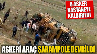 Askeri araç şarampole yuvarlandı. 6 asker hastaneye kaldırıldı