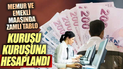 Memur ve emekli maaşlarında zamlı tablo. Kuruşu kuruşuna hesaplandı