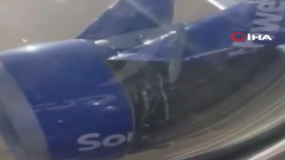 ABD’de kalkışa geçen bir uçağın motor kapağı koptu