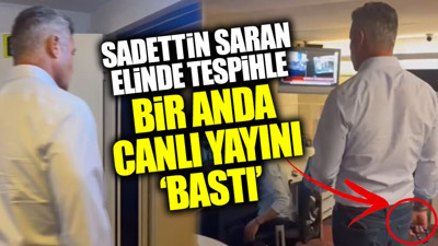 Sadettin Saran elinde tespihle bir anda canlı yayını bastı