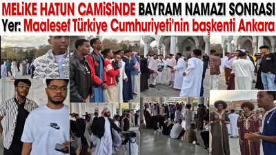 Melike Hatun camisinde bayram namazı sonrası. Yer: Maalesef Türkiye Cumhuriyeti'nin başkenti Ankara