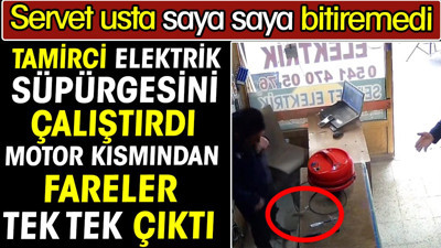Tamirci elektrik süpürgesini çalıştırınca motor kısmından fareler tek tek çıktı! Saya saya bitiremedi