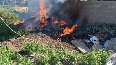 Hatay'da bahçe yangını (16 Nisan 2024)