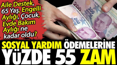 Sosyal yardım ödemelerine yüzde 55 zam. Aile Destek, 65 Yaş, Engelli Aylığı, Çocuk, Evde Bakım Aylığı ne kadar oldu?