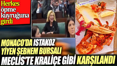 Monaco'da ıstakoz yiyen Şebnem Bursalı Meclis'te kraliçe gibi karşılandı. Herkes öpme kuyruğuna girdi