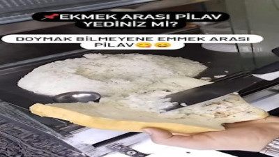 Ekmek arası pilav satışı sosyal medyada gündem oldu