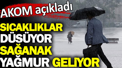 AKOM açıkladı. Sıcaklıklar düşüyor sağanak yağmur geliyor