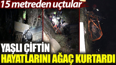 Yaşlı çiftin hayatlarını ağaç kurtardı. 15 metreden uçtular