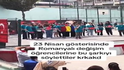 Romanyalı öğrencinin 23 Nisan gösterisi sosyal medyayı salladı!