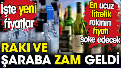 Rakı ve şaraba zam geldi. Yeni fiyatlar açıklandı
