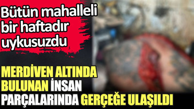 Merdiven altında bulunan insan parçalarında gerçeğe ulaşıldı. Bütün mahalleli bir haftadır uykusuzdu