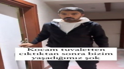 Babanın tuvalette geçirdiği süreyi ti'ye aldılar