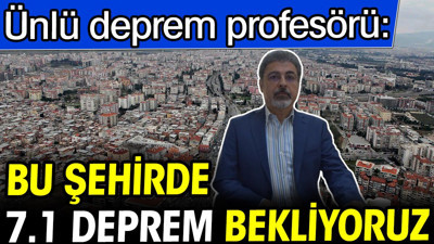 Ünlü deprem profesörü: Bu şehirde 7.1 deprem bekliyoruz