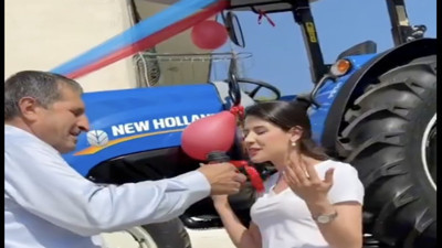 "Beni her zorluğa rağmen okuttun" dedi teşekkür olarak babasına traktör aldı