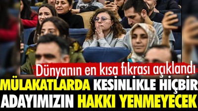 Dünyanın en kısa fıkrası açıklandı. Mülakatlarda kesinlikle hiçbir adayımızın hakkı yenmeyecek