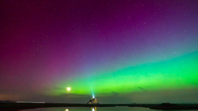 Fransa'da görünen kuzey ışıkları görsel şölen oluşturdu