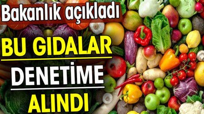 Bu gıdalar denetim altına alındı. Bakanlık açıkladı