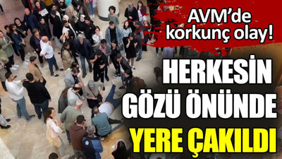 Herkesin gözü önünde AVM'nin yemek katından aşağı düştü