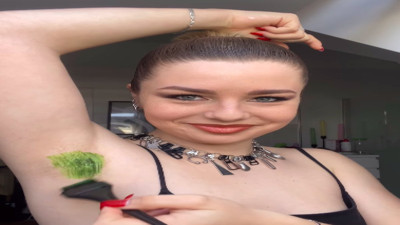 Sosyal medyanın yeni trendi: Koltuk altı kıllarını yeşile boyadı