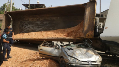 Hatay'da hafriyat kamyonu kazasında mucizevi sağ kurtuluş