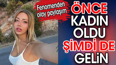 Mika Raun gelinlikle poz verdi