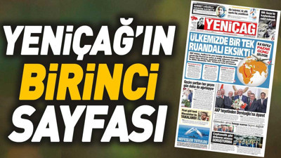 Yeniçağ Gazetesi'nin 1. sayfası (31 Mayıs 2024)