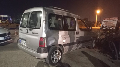 Hafif ticari araç ile motosiklet çarpıştı: 1 yaralı (06 Haziran 2024)